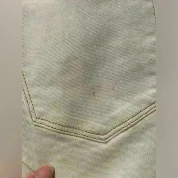 Flying Monkey High Rise Ripped Kick stretch white Flare Beige Jeans Denim sz 26 - Picture 2 of 7